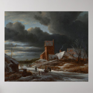 Winter Ligcape, Jacob Isaacksz. van Ruisdael, c. Poster