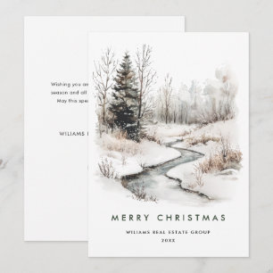 Winter Ligcape jul Gräs Träd Corporate Julkort