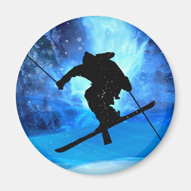 Winter Ligcape och Freestyle Skier Magnet (Framsidan)