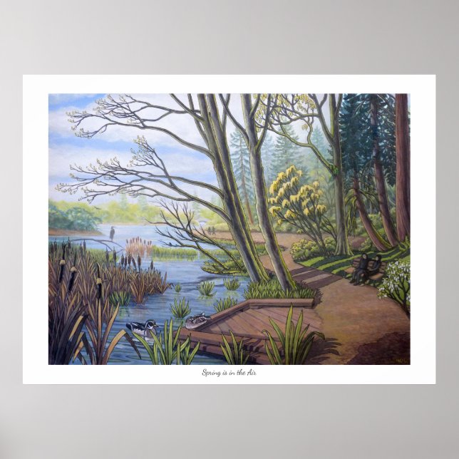 Winter Ligcape Painting 9 Eagles Cheakamus River Poster (Framsidan)