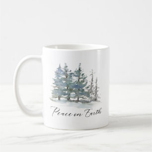 Winter Ligcape Peace on Earth Watercolor Kaffemugg