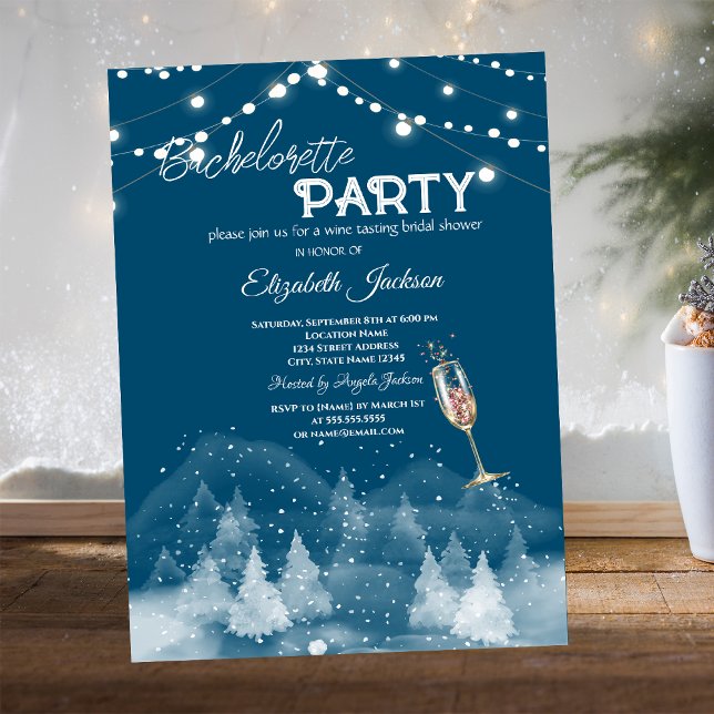 Winter Ligcape Snö Bachelorette Inbjudningar (Skapare uppladdad)