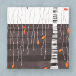 Winter Ligcape Träd Art Canvastryck<br><div class="desc">Den sista av Löven. Minimalistisk contemporary-landskapskonfärgning med träd under senare höst eller höst,  i början av vintern med ljusa,  färgstarka fallande löv på en svartvit abstrakt med svartvit och svart bakgrund. Originalkonst av Nic Squirrell.</div>