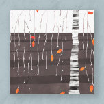 Winter Ligcape Träd Art Canvastryck<br><div class="desc">Den sista av Löven. Minimalistisk contemporary-landskapskonfärgning med träd under senare höst eller höst, i början av vintern med ljusa, färgstarka fallande löv på en svartvit abstrakt med svartvit och svart bakgrund. Originalkonst av Nic Squirrell.</div>
