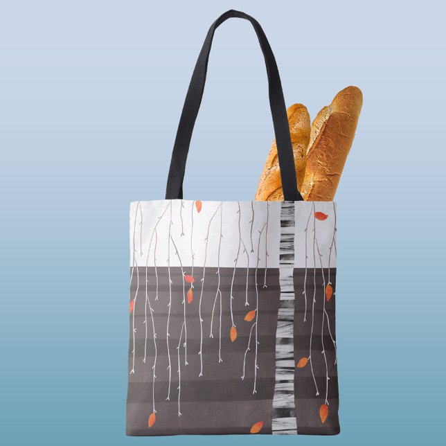 Winter Ligcape Träd Art Tygkasse (Winter landscape art tote bag)
