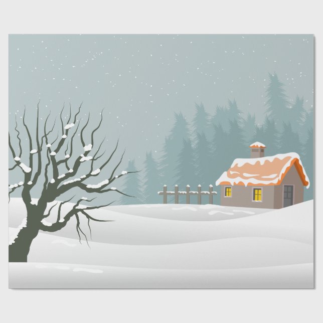 Winter Ligcape Wrapping Papper Presentpapper (Platt)