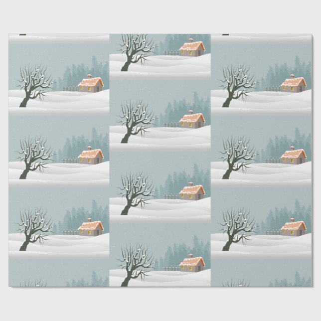 Winter Ligcape Wrapping Papper Presentpapper (Platt)