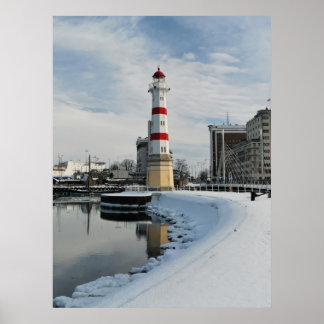 Winter Lighthouse Poster