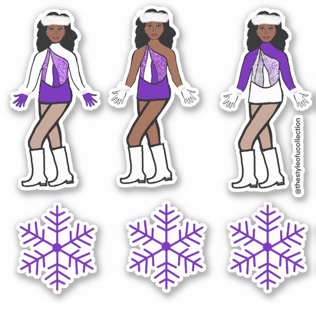 Winter Lila Dancer Stickers #1 Klistermärken (Framsida)