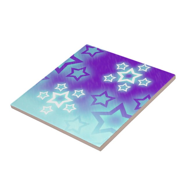 Winter Lila Stars Kakelplatta (Sidan)