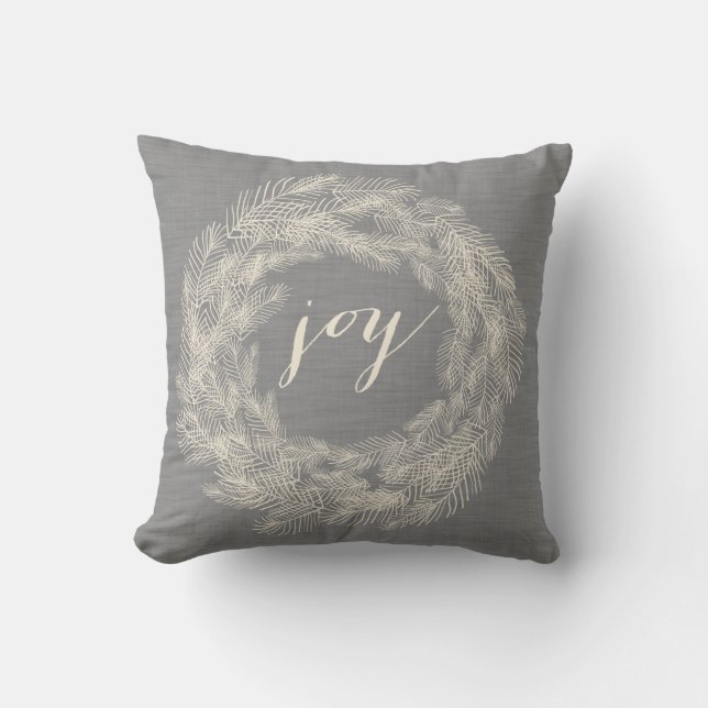 WINTER LINEN SKRIV UT | JOY SNYGGT HELGDAG PILLOW KUDDE (Framsida)