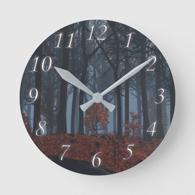 Winter Löv Clock Rund Klocka (Framsida)