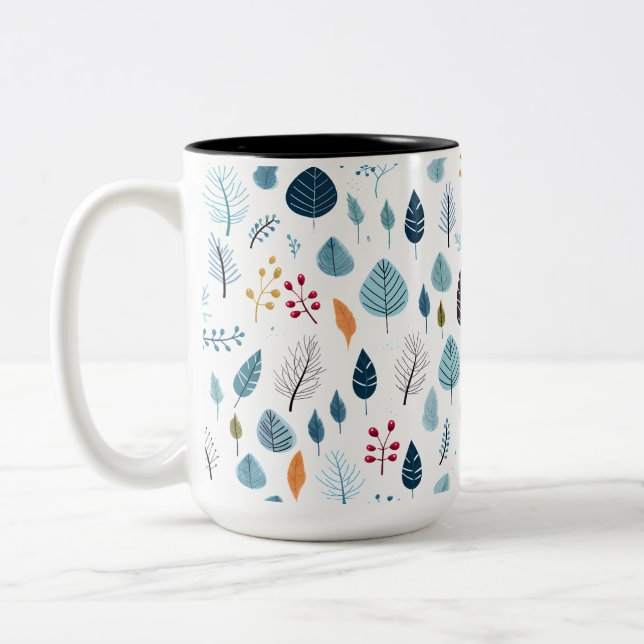 Winter Löv Mönster på Mugg (Vänster)