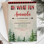 Winter Lumberjack Oh What Roligt First Birthday Inbjudningar<br><div class="desc">Winter Lumberjack Oh What Roligt First Birthday Call</div>