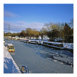 Winter Macclesfield Canal Cheshire England Fototryck