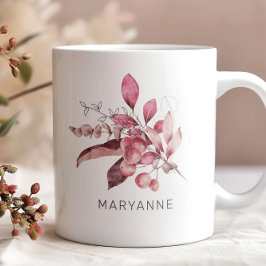 Winter Magic Blommigt Monogram Coffee Mugg