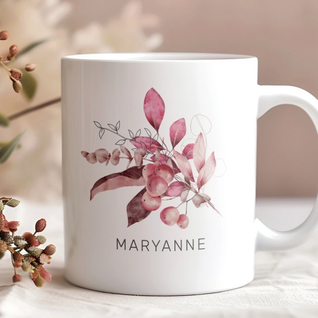 Winter Magic Blommigt Monogram Coffee Mugg (Skapare uppladdad)