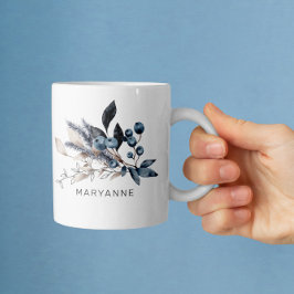 Winter Magic Blommigt Monogram Coffee Mugg