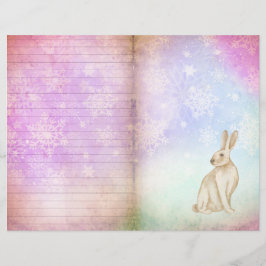 Winter Magic Bunny Scrapbook Page Papper,