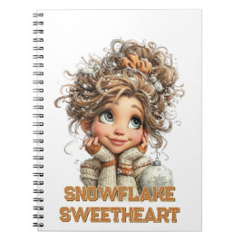 Winter Magic Cute Cozy Girl Spiral Notebook  Anteckningsbok