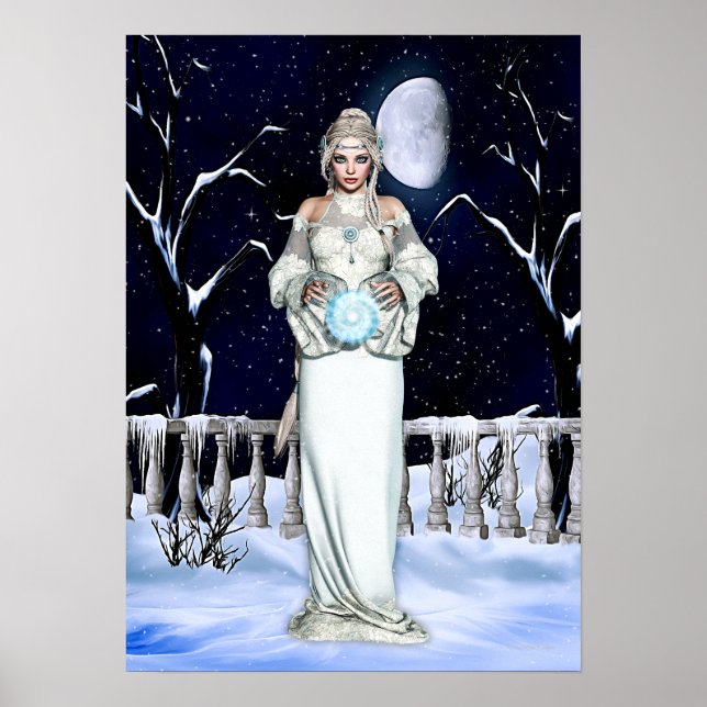 Winter Magic Fantasy Digital Artwork Poster (Framsidan)