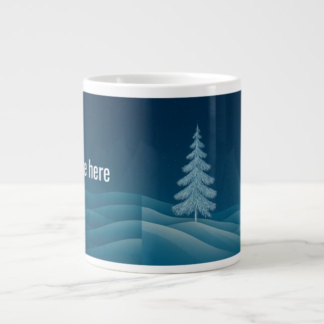 Winter Magic Mugg - Personlig Snowy Träd Design Jumbo Mugg (Framsidan)