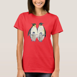 Winter Magic Penguin-familjen T-shirt