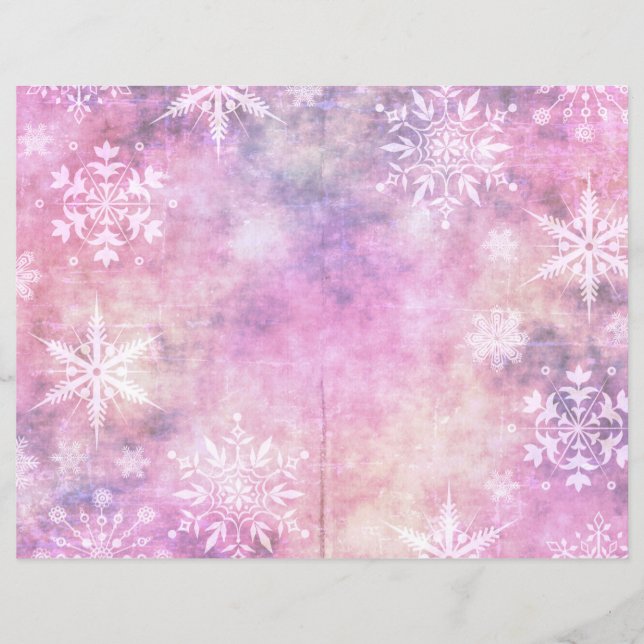 Winter Magic Rosa Snö Scrapbook Page Papper | Fest (Framsida)
