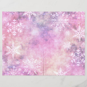 Winter Magic Rosa Snö Scrapbook Page Papper   Fest