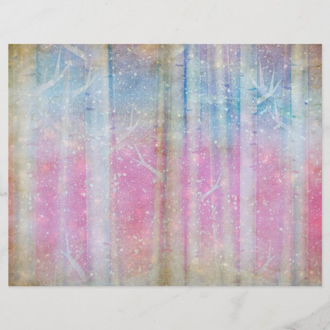 Winter Magic Träd Scrapbook Page Papper | Elegant (Framsida)