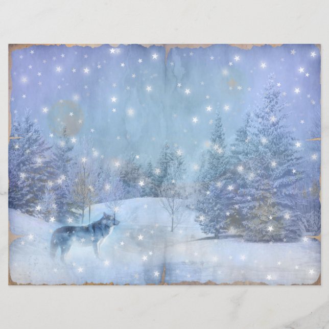 Winter Magic Varg Scrapbook Page Papper, Enchantin (Framsida)