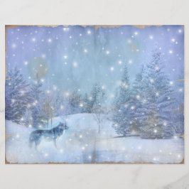 Winter Magic Varg Scrapbook Page Papper, Enchantin