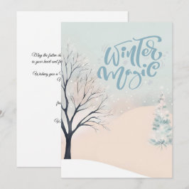 Winter Magic Watercolor Minimalist Corporate Julaf Julkort