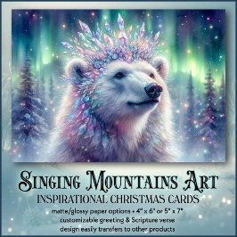 Winter Majesty Polar Bear KJV Bible jul Helgkort