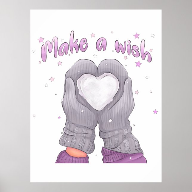 Winter Make A Wish Tjejig  Poster (Framsidan)