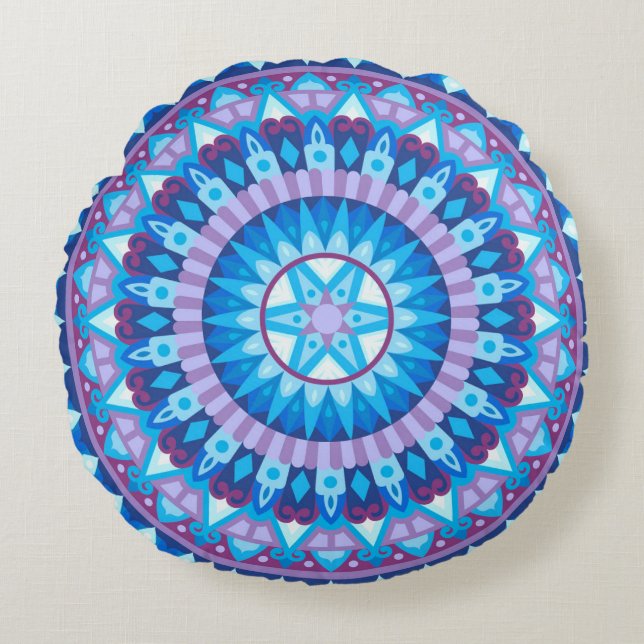 Winter Mandala Round Pillow Rund Kudde (Framsidan)