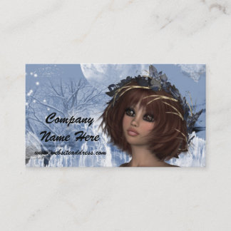 Winter Måne Fantasy Woman Affärskort Visitkort