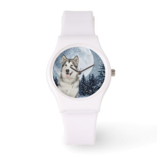 Winter Måne Husky Watch Armbandsur