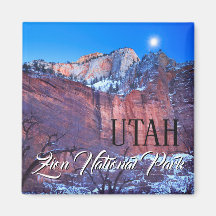 Winter Måne Zion nationalpark Utah