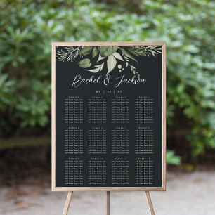 Winter Meadow Sittdiagram för Botaniskt Bröllop Poster