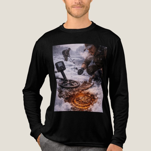 Winter Metal Detecting Long Sleeve T Shirt (Framsida)