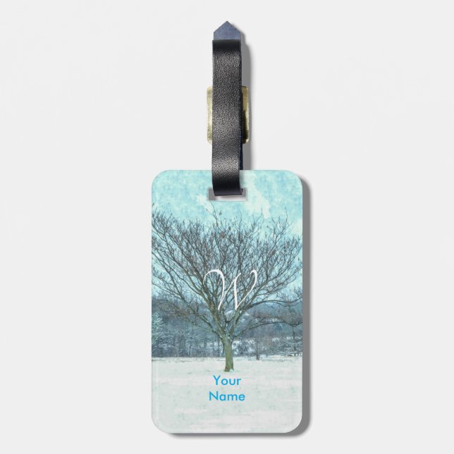Winter Mimosa Painterly Bagagebricka (Baksidan Lodrät)