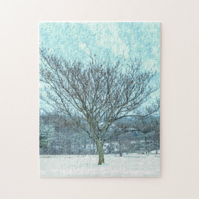 Winter Mimosa Painterly Pussel (Vertikal)