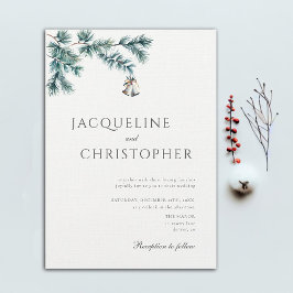 Winter-minimalistisk Gräs Elegant Chic Bröllop Klo Inbjudningar