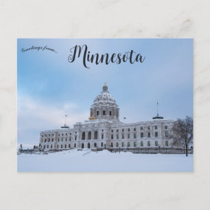Winter Minnesota State Huvudstad St Paul Minnesota Vykort