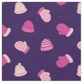 Winter Mittens and Hats Cute Rosa Mönster Tyg
