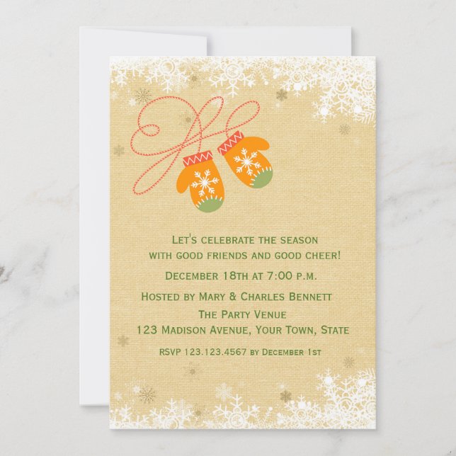 Winter Mittens, inbjudan till Julfest (Framsida)