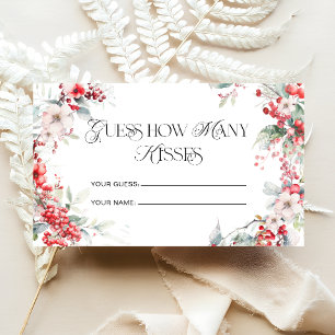Winter Modern Blommigt Hur många Kisses-Möhippor s Tilläggskort