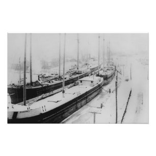Winter Moorings Belle River Marine City Michigan Fototryck