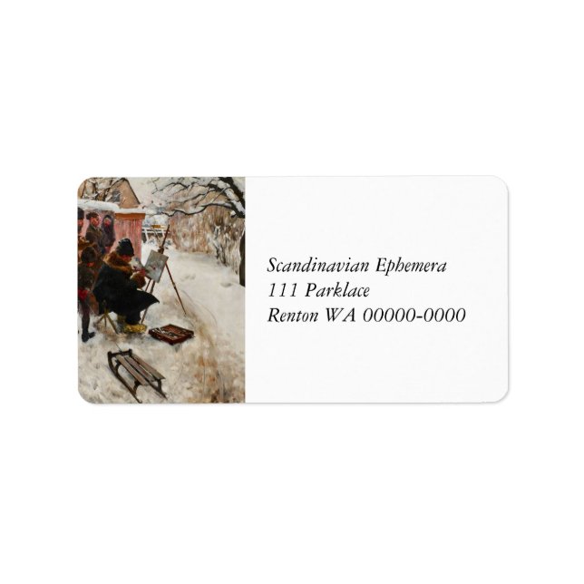 Winter Motif Åsögatan Adressetikett (Framsidan)
